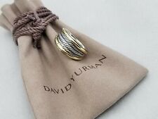 Anel feminino David Yurman dois tons pulseira de cabo prata e ouro 18k tamanho 8 comprar usado  Enviando para Brazil