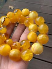 Old Amber Necklace 129g , Big Beads Size 22-28mm , Baltic Amber , Luxury na sprzedaż  PL