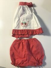 Juego de pantalones cortos y delantales vintage con estampado de fresa de 24 meses para niña nuevo sin usar segunda mano  Embacar hacia Argentina