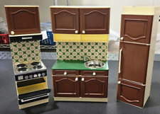 Barbie Kitchen, Stove, sink  cabinets, and refrigerator set 3 pc. for sale  Shipping to South Africa