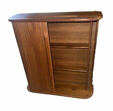 Vintage Mid-Century Eppco Teak Wood Shelf Tambour Cabinet, used for sale  Shipping to South Africa