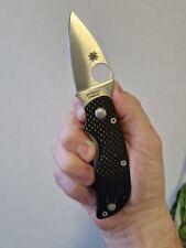 RARE Spyderco Cat S30V Plain Edge Folding Knife, Black Carbon Handles SC129CFP for sale  Shipping to South Africa