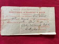 1878 antique certificate for sale  ANDOVER
