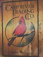 Carp River Trading Co. Leland Mi. Rod LawrenceArtist-Signed -Wooden Wine Box for sale  Shipping to South Africa