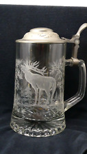 Etched glass tankard for sale  SALISBURY