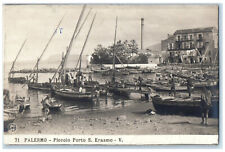 Cartão postal foto c1910 Piccolo Porto S. Erasmo V. Palermo Sicília Itália RPPC comprar usado  Enviando para Brazil