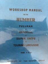 Humber workshop manual for sale  GREAT YARMOUTH