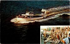 Postcard Deep Sea Fishing Boat Hurricane Miami Beach FL Florida Capt Juel  E-702 for sale  Shipping to South Africa