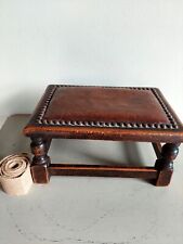 Vintage leather footstool for sale  LYMINGTON