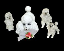 Usado, Lote pequeno de porcelana poodle cachorro MCM kitsch decoração Japão conjunto 4 branco cinza mini comprar usado  Enviando para Brazil