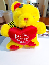 Plush Teddy Bear Stuffed Animal Toy Gift BE MY TEDDY BEAR Yellow Red Heart  Dg12 for sale  Shipping to South Africa