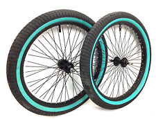 Conjunto de rodas de bicicleta 20" 48 raios preto dianteiro traseiro com pneu 2,35" bicicleta BMX #C-48 comprar usado  Enviando para Brazil