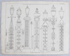 Antique Georgian Piers & Lamps Gates & Fences Cottingham Architectural Print XXX for sale  Shipping to South Africa