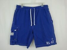 "Pantalones cortos de tabla Polo Sport Ralph Lauren RL-67 azules ~ bordados ~ para hombre M 34""-36" , usado segunda mano  Embacar hacia Argentina