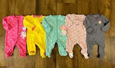 Baby Girl Newborn Sleepers Zipper Pajamas Clothes Outfits Rompers Bundle Cupcake, used for sale  Shipping to South Africa