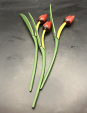 Tulipas de madeira, conjunto de 3 tulipas de primavera, decoração de mesa de flores em T de 8 pol., madeira feita à mão comprar usado  Enviando para Brazil