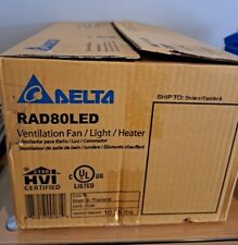 Exaustor/luz/aquecedor Delta RAD80LED, 80 CFM, 1.5 Sones, Breez Radiance, branco comprar usado  Enviando para Brazil
