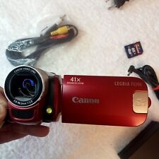 Canon Legria FS 306 camcord-red,tested,charging,memory card,cord,battery, used for sale  Shipping to South Africa