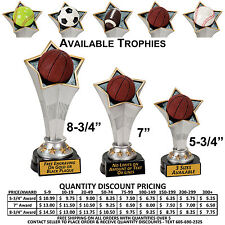 Rising Star Trophy All Sports - Placa Personalizada Grátis - Futebol Basquete comprar usado  Enviando para Brazil