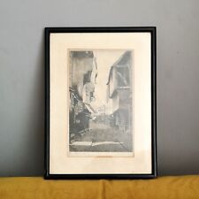 Framed etching signed for sale  FAVERSHAM