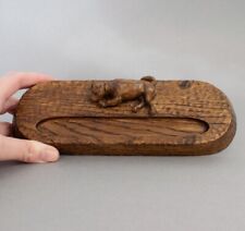 DESLUMBRANTE bandeja de caneta superior de madeira de carvalho esculpida à mão com cachorro JACK RUSSELL TERRIER comprar usado  Enviando para Brazil