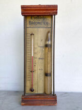 Barómetro antiguo termómetro de madera THE COTTAGE. Publicidad RARA de principios del siglo XX, usado segunda mano  Embacar hacia Argentina