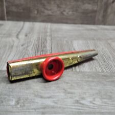 Instrumento Musical Vintage Metal Kazoo Co Eden NY Oro Rojo Hum Flauta Tupa de Viento segunda mano  Embacar hacia Mexico