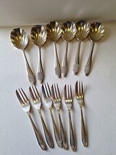 6 x Soup Spoons & 6 x Sporks VINTAGE SILVER PLATE EPNS SHEFFIELD CUTLERY for sale  Shipping to South Africa