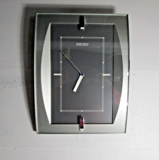 Usado, "Reloj de pared rectangular analógico plata reloj metálico Seiko cuarzo 13"" x 9 3/4"" segunda mano  Embacar hacia Argentina