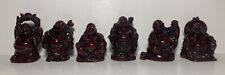 Feng Shui Lucky Buddhas Happy Figurines Set of Six Small Red Buddhas Prosperity for sale  Shipping to South Africa