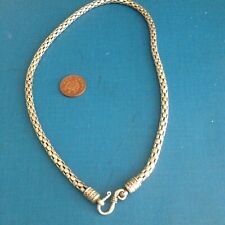 Large 925 Sterling Silver  India Suarti Style Necklace/ Chain 38grs  18inch for sale  LINCOLN