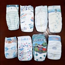  Lot of 8 different samples of size 6 / size 7 / size 8 / XXL baby diapers , used for sale  Shipping to South Africa