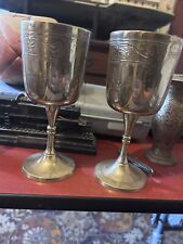 Etched goblets vintage for sale  LEIGH
