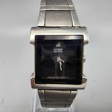 Relógio Citizen Eco-Drive feminino tom prata mostrador preto 21mm quadrado B023-S001820 comprar usado  Enviando para Brazil