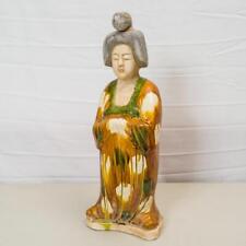 Large Sancai Glazed Chinese Ceramic Geisha Court Woman Statue Figure for sale  Shipping to South Africa
