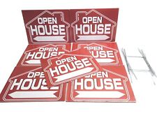 Open House Real Estate Signs 7 Double Sided Red and White w/Metal Stakes 12x16 for sale  Shipping to South Africa