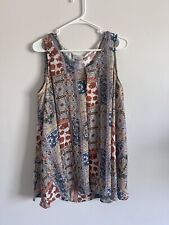 Blusa túnica dividida feminina Roz&Ali multicolorida em camadas com forro elástico, tamanho G comprar usado  Enviando para Brazil