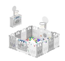 Baby Play Pen Foldable Panels with Basketball Hoops and 50 Coloured balls for sale  Shipping to South Africa