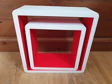 Two Cube Floating Shelves- Red Inside, White Outside for sale  SHEFFIELD