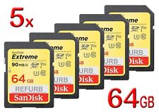LOTE 5x Cartão de Memória SanDisk SDXC 64GB Extreme SD 64GB UHS-I 64 GB Classe 10 V30 comprar usado  Enviando para Brazil