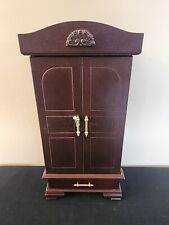 Vintage Doll Clothes Amoire Cherry Finish Mirror Closet Rod Drawer 18 X 8 X 5 for sale  Shipping to South Africa
