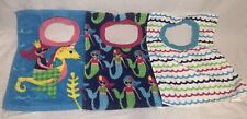 Neat Solutions Set Of Three Baby/ Toddler Girl Cotton Bibs- Mermaids & Stripes for sale  Shipping to South Africa