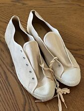 Tênis antigo vintage década de 1950 EUA roupa de trabalho atlética sapatos esportivos biqueira 9 branco comprar usado  Enviando para Brazil