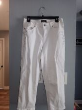 Earl Jean Women's White Capri Jeans Size 12 Embroidered  32x23 EUC, used for sale  Shipping to South Africa