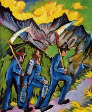 Usado, Pintura al óleo Ernst-Ludwig-Kirchner-Vita-alpina.-Tríptico agricultor en arte paisajístico segunda mano  Embacar hacia Argentina