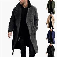 Trench coat masculino de lã negócios casaco inverno grosso quente jaqueta longa top coat comprar usado  Enviando para Brazil