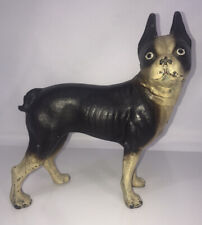 Hubley 1920 antiguo Escultura de perro de parada de puerta de hierro fundido Boston Terrier Bulldog, usado segunda mano  Embacar hacia Argentina