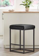 YOUDENOVA 24" COUNTER HEIGHT BAR STOOLS MODERN FOR KITCHEN COUNTER BLACK LEATHER for sale  Shipping to South Africa