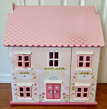 Used, Wooden Dollhouse 3 Stories With Opening Windows, Doors, & Roof for sale  Shipping to South Africa