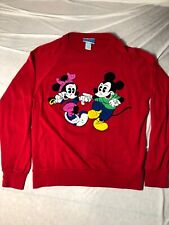 VTG Comic Relief / Disney Mickey & Minnie Mouse Chenille Embroidery Sweater, used for sale  Fleming Island
